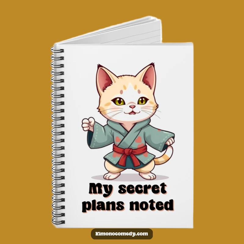Funny Kawaii Cat Notebook: Ninja Kimono Plans, Perfect Creative Gift!