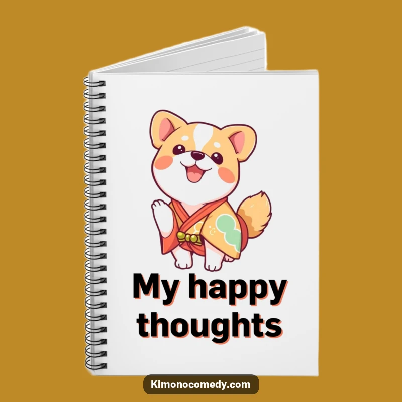 Funny Kawaii Dog Kimono Notebook - Enthusiastic Journal