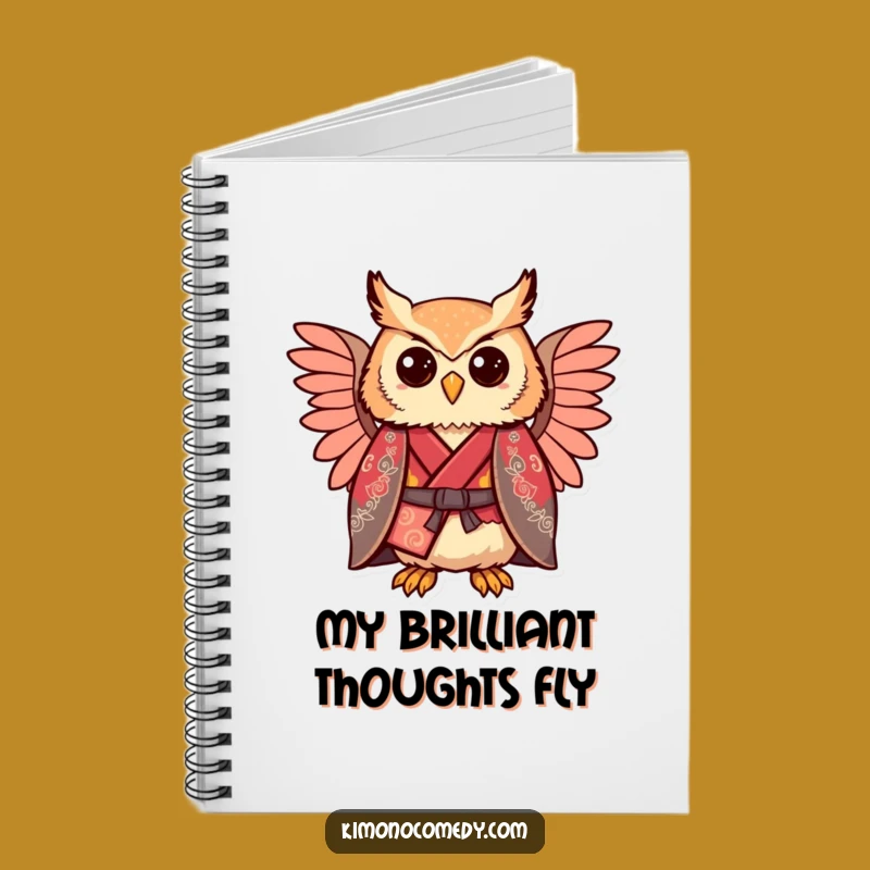 Funny Kawaii Owl Kimono Notebook - Comically Proud Journal