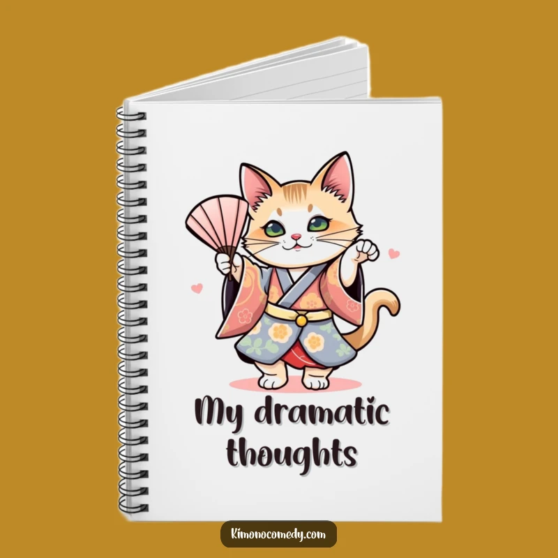 Funny Cat Kimono Fan Dance Notebook: Capture Ideas with Artistic Flair