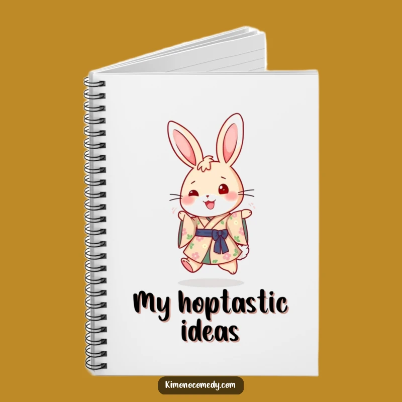 Funny Rabbit Kimono Notebook: Cheerful Floral Journal, Perfect Joyful Gift for Notes