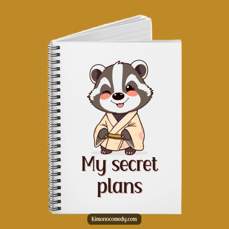 Funny Badger Kimono Notebook: Jot Down Secrets with Cheeky Style