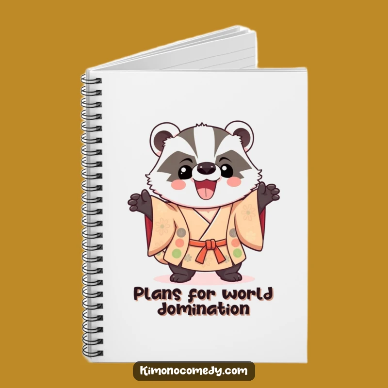 Funny Kawaii Badger Notebook: Triumphant Pose Journal for Ideas