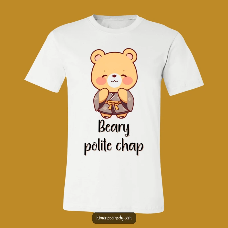 Funny Bear Kimono T-Shirt, Polite Greeting Tee, Gentle Giant Gift