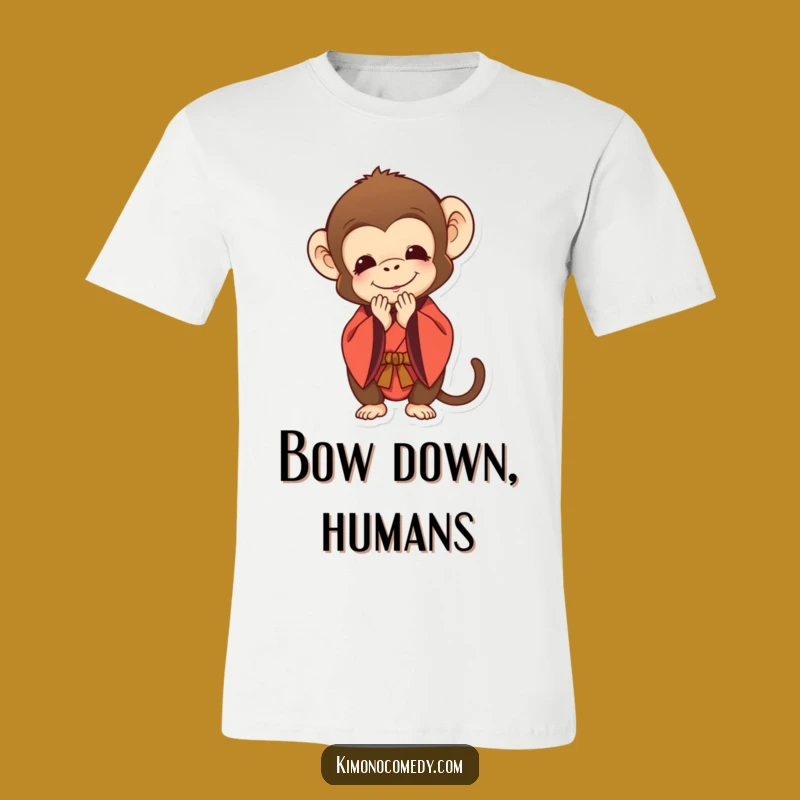 Funny Monkey Kimono Bow T-Shirt: Wear Your Respect with Cute Humor