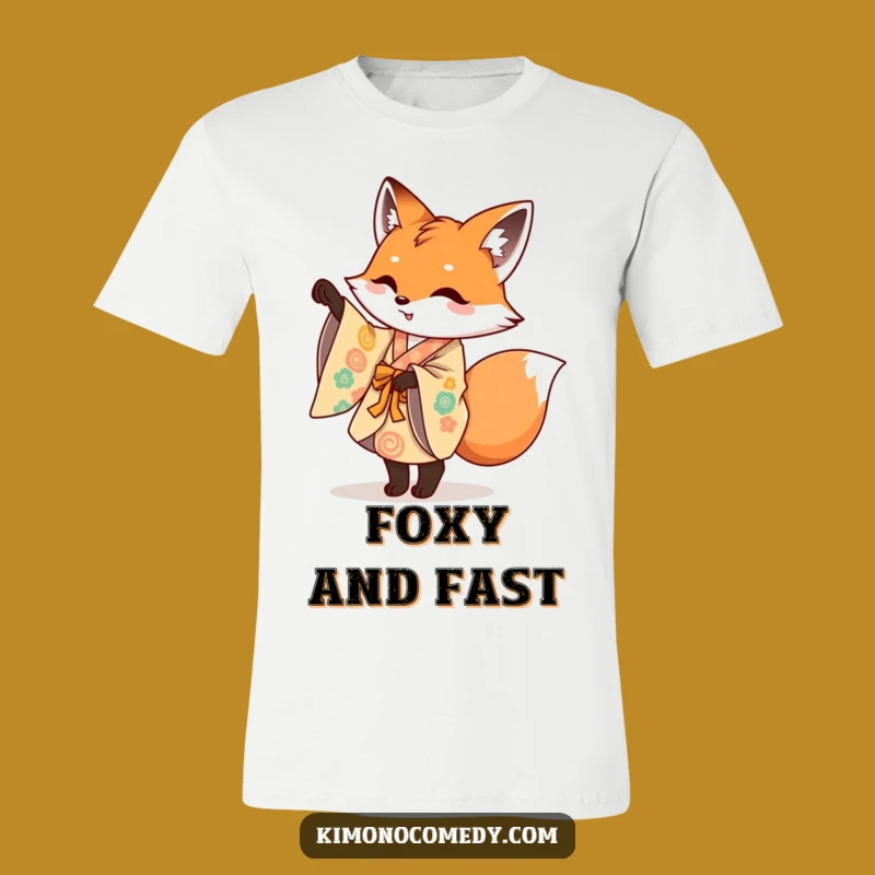 Funny Fox Kimono T-Shirt: Mischievous Fox Pirouette, Playful & Artistic Tee