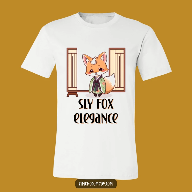 Funny Fox Kimono Screen T-Shirt: Mysterious Style with Playful Humor