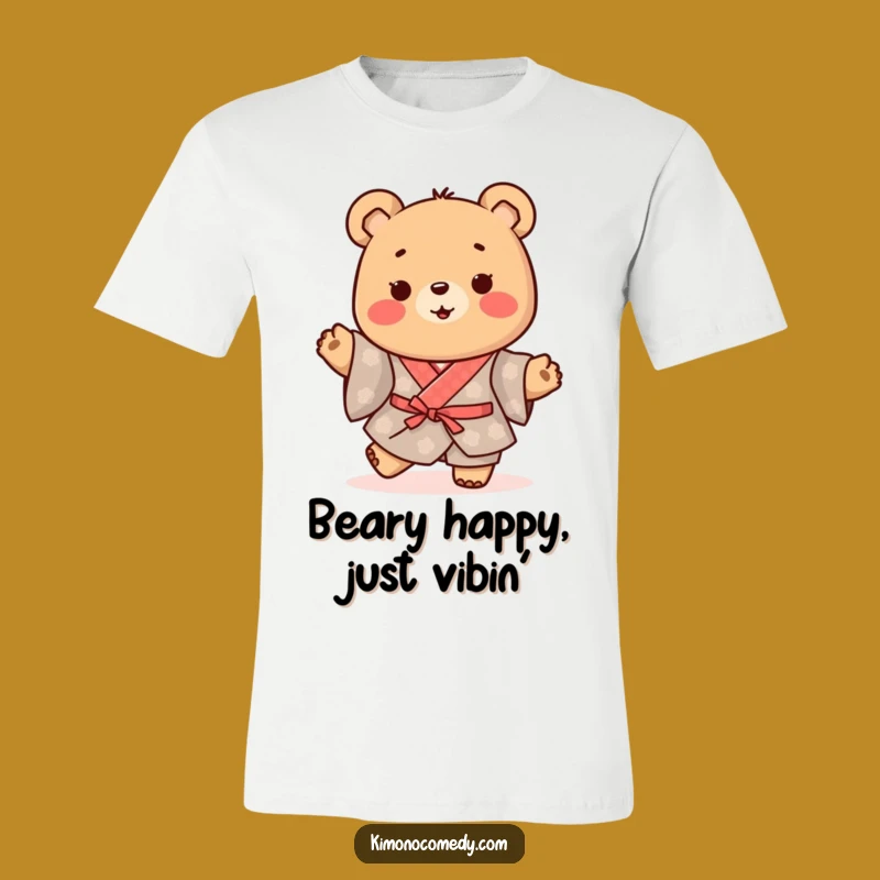 Funny Kawaii Bear T-Shirt: Happy Kimono Shuffle, Perfect Cheerful Gift!