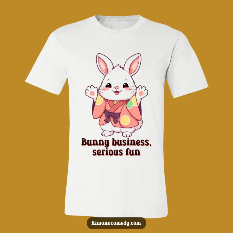 Funny Kawaii Bunny T-Shirt: Fluffy Kimono Fan, Perfect Playful Gift!