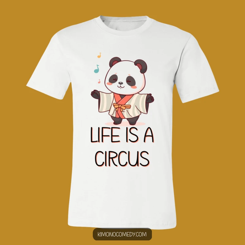 Funny Kawaii Panda Kimono Tee: Juggling Act, Cute Performance, Comfortable Funny Gift