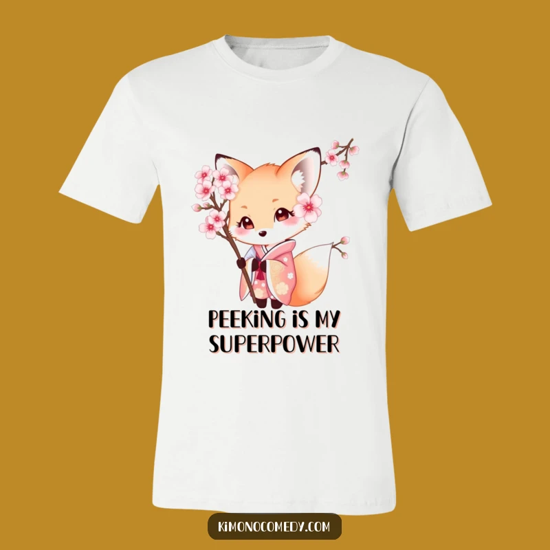 Funny Kawaii Fox T-Shirt: Delicate Kimono Style, Perfect Subtle Gift!