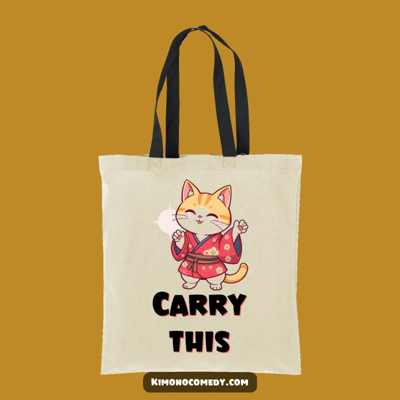 Funny Kawaii Kimono Cat Pose Bag - Stylish & Hilarious Carry-All