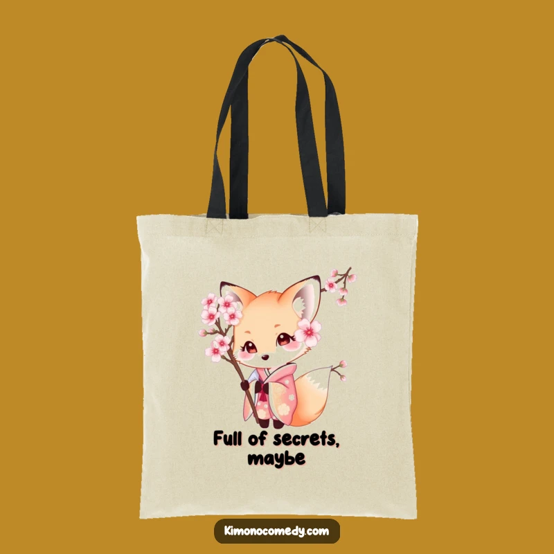 Funny Kawaii Fox Tote Bag: Beautiful Kimono Design, Perfect Accessory Gift!