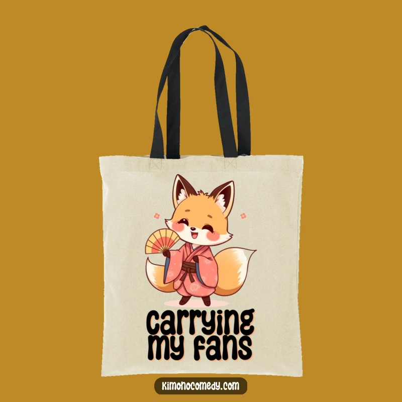 Funny Kawaii Fox Tote Bag: Energetic Dance Design, Perfect Funny Gift Accessory