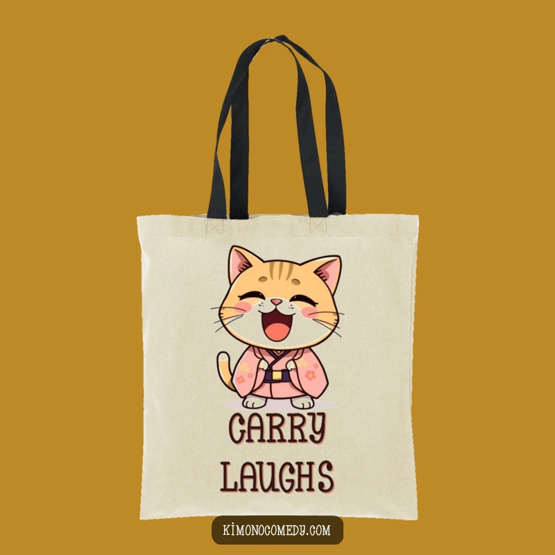 Funny Kawaii Kimono Cat Laugh Bag - Stylish & Humorous Tote