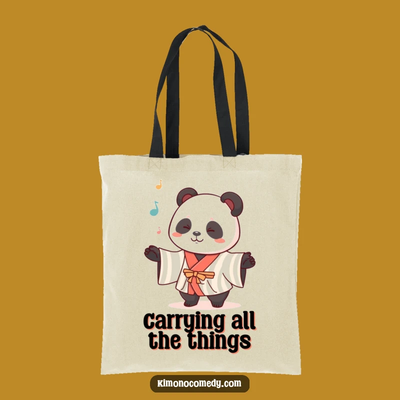 Funny Kawaii Panda Kimono Tote Bag: Carry Your Circus, Juggling Accessory, Humorous Gift