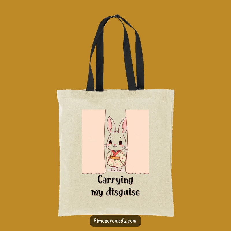 Funny Kawaii Rabbit Tote Bag: Curious Peek Design, Perfect Funny Gift Accessory