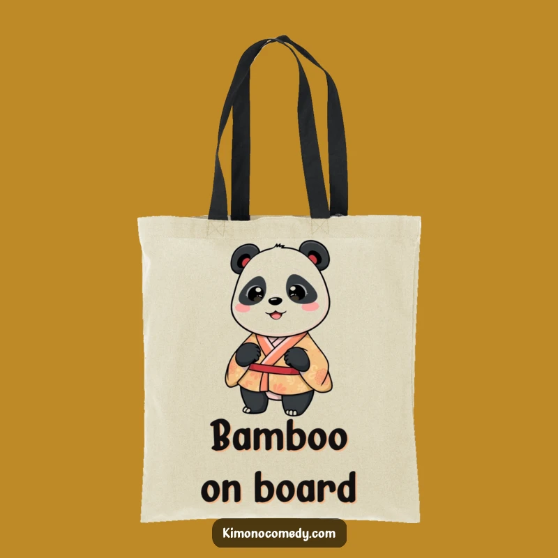 Funny Panda Kimono Tote Bag, Silly Wiggling Carry-all, Playful Gift