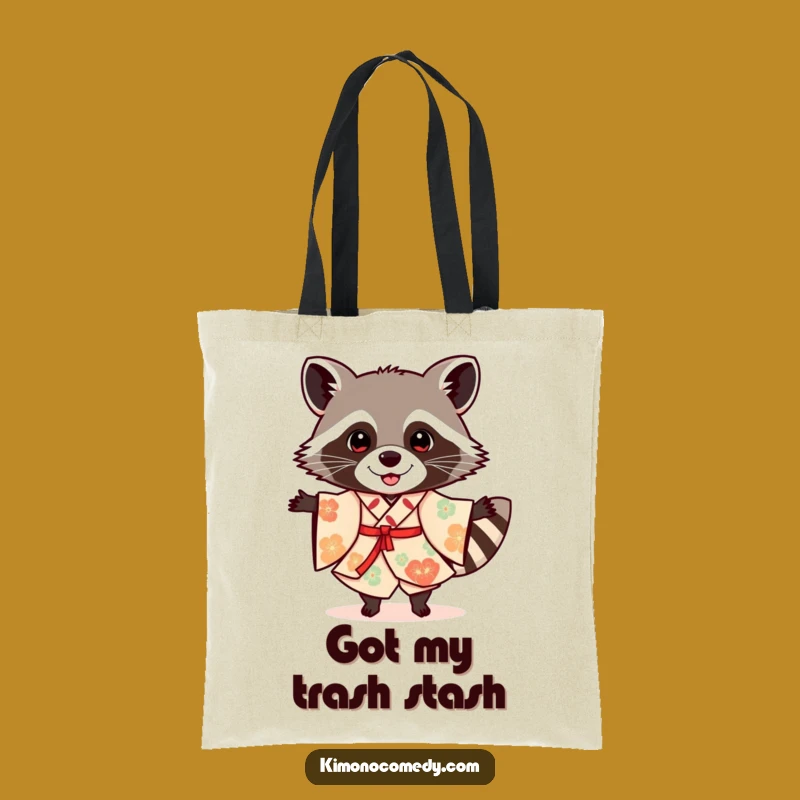 Funny Raccoon Kimono Tote Bag: Carry Your Party Essentials with Raccoon Flair