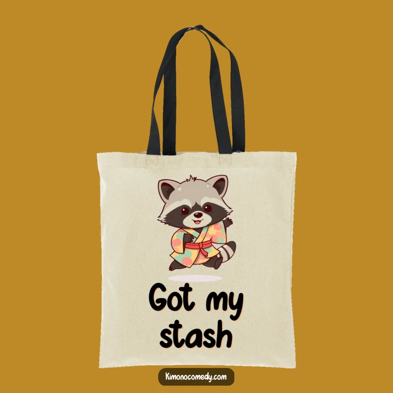 Funny Raccoon Kimono Hop Tote Bag: Stylish Bandit Carryall, Great Funny Gift