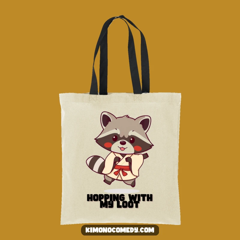 Funny Kawaii Raccoon Kimono Tote Bag: Playful Anime Accessory Gift