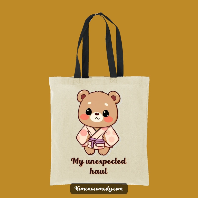 Funny Bear Kimono Tote Bag: Carry Your Day with Surprised Charm and Style